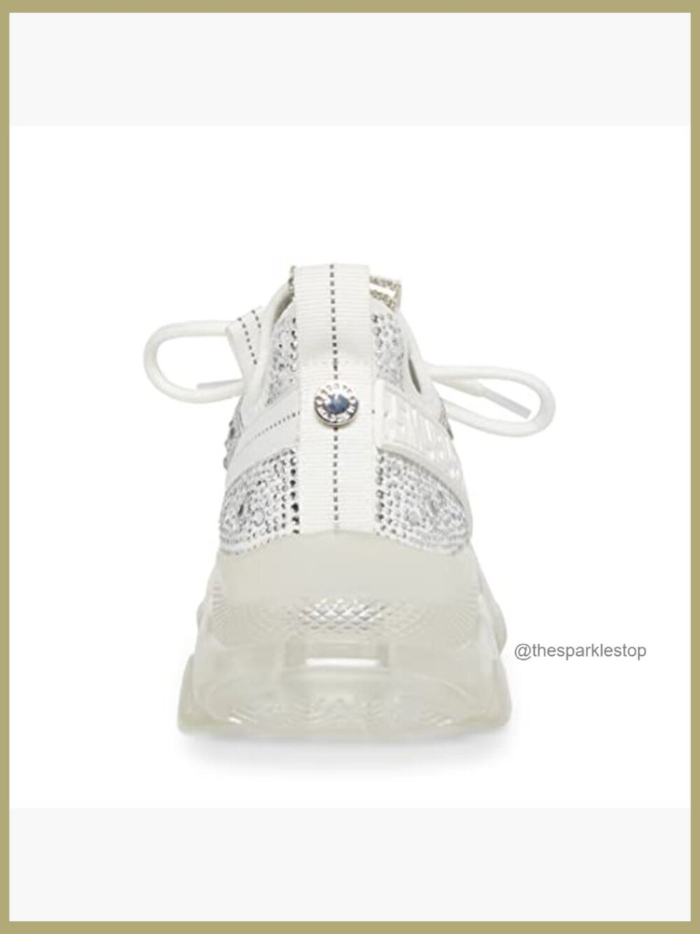 Rhinestone Embellished Vegan Suede Lace-Up Sneakers - Picture 3 of 7